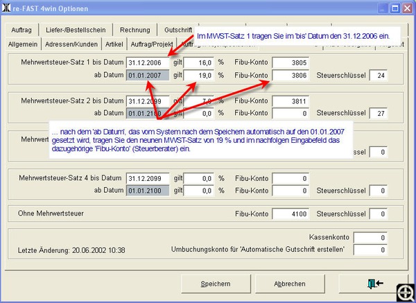 Mehrwertsteuerumstellung re-Fast